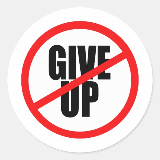 あきらめることを禁止します ラウンドシール (正面)