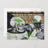 あきれたスカルとチンパンジーグラフィティ ポストカード (正面/裏面)