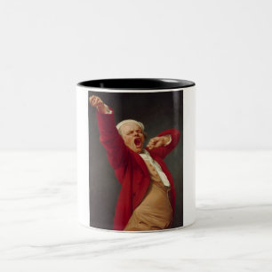 あくびする男(自画像) (Joseph Ducreux) ツートーンマグカップ