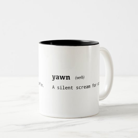 あくびのコーヒー・マグのおもしろいな定義 ツートーンマグカップ (正面右)