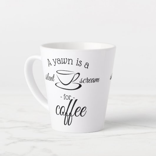 あくびはコーヒー静かの叫び声である カフェラテマグ (左アングル)