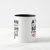 あくびはコーヒー・マグのための静かな叫びです マグカップ (中央)