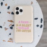 あくびはコーヒ静かーピンクの叫び声おもしろいだ iPhone 13 PROケース<br><div class="desc">あくびはコーヒーピンク静かのレトロかわいいiPhoneのケおもしろいースのための悲鳴だ！</div>