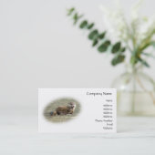 あくびをしているかわいいベビーのカワウソ 名刺 (スタンド正面)