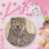 あくびをするチーター ペーパープレート (パーティー)