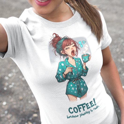あくびをする事が失礼だからコーヒー Tシャツ