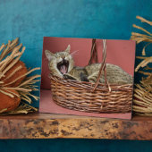 あくびをする子ネコ フォトプラーク (側面)