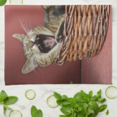 あくびをする猫のキッチンタオル キッチンタオル (折り畳み)