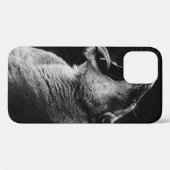 あくびをする雌ライオンのグレースケール写真 Case-Mate iPhoneケース (裏面 (横))