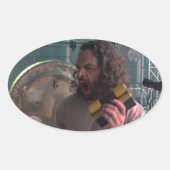 あくびをする 楕円形シール (正面)