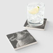 あくびライオン ストーンコースター (横)