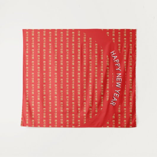 あけましておめでとうございます 新年快乐 タペストリー (正面(横))