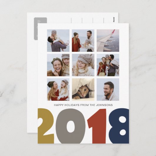あけましておめでとうございます | 2018 | 9枚の写真 | ポストカード (正面/裏面)