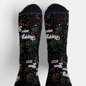 あけましておめでとう2022年、壮大な花火のお祭り ソックス (上部)