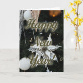 あけましておめでとう カード (黄色い花)