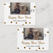 あけましておめでとう シングルファザー 写真 名前 ブラウン ノートカード (正面/裏面)