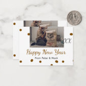 あけましておめでとう シングルファザー 写真 名前 ブラウン ノートカード (正面/裏面インサイチュ)