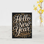 あけましておめでとう 新しいスタートへの乾杯 セレブレーション カード (黄色い花)