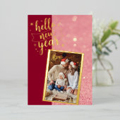 あけましておめでとう 箔シーズンカード (立ち正面)