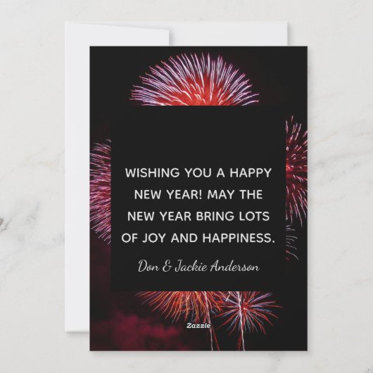 あけましておめでとう　花火　祝おう シーズンカード (裏面)