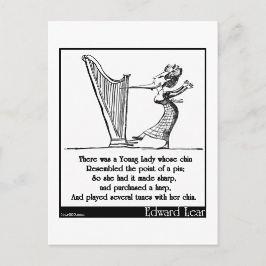 あごがリメリックのエドワード・リアの娘 ポストカード (正面)