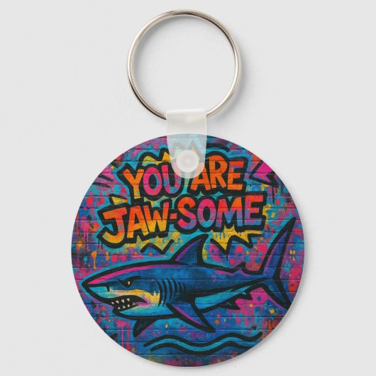 あごのようなサメの落書き キーホルダー (正面)
