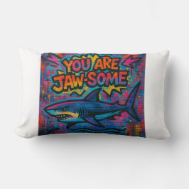 あごのようなサメの落書き ランバークッション