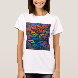 あごのようなサメの落書き Tシャツ