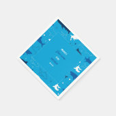 あごのようなサメの誕生日パーティナプキン スタンダードカクテルナプキン (角)