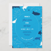 あごのようなサメの誕生日パーティーの招待状 招待状 (正面)