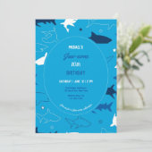 あごのようなサメの誕生日パーティーの招待状 招待状 (スタンド正面)