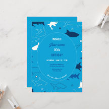 あごのようなサメの誕生日パーティーの招待状