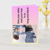 あごの毛に関する誕生日カード カード (黄色い花)