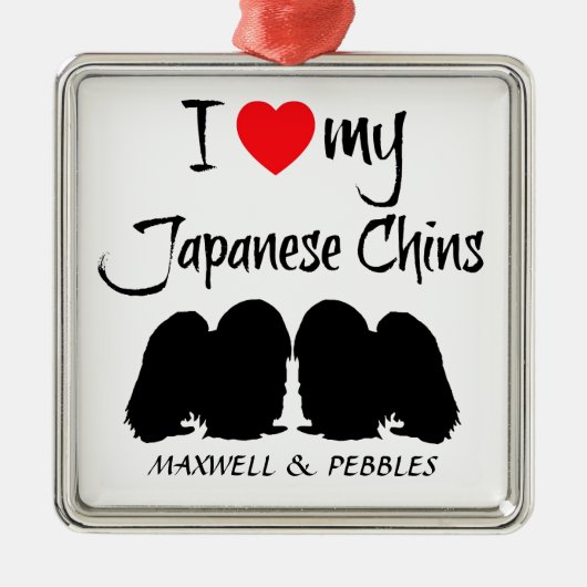 あごの犬が日本の大好き メタルオーナメント (正面)