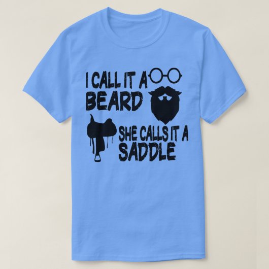 あごひげってサドルの贈り物と呼んでいおもしろいる Tシャツ (デザイン正面)