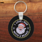 あごひげの男が大好おもしろいき キーホルダー (正面)