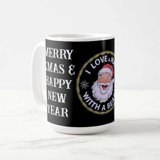 あごひげの男が大好おもしろいき コーヒーマグカップ (正面左)