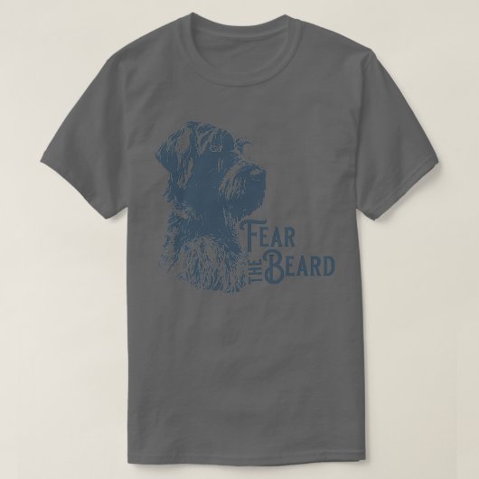 あごひげの青いクラシックTシャツを恐れる Tシャツ (デザイン正面)