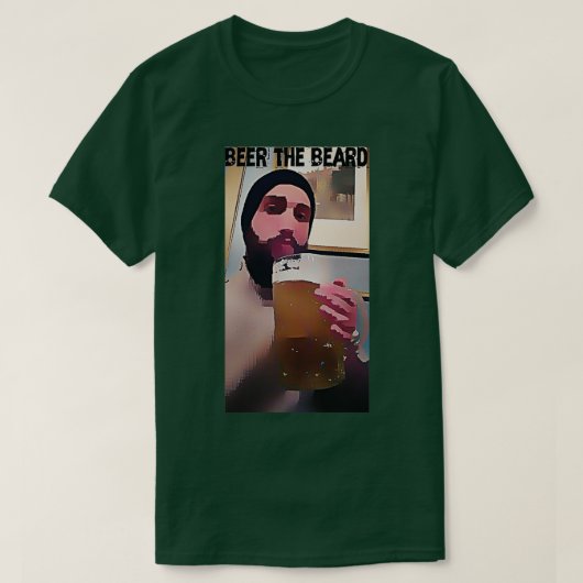 あごひげをビールにする Tシャツ (デザイン正面)