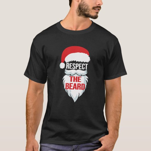 あごひげサンタクロースを尊敬するクリスマスクリスマスの贈り物 Tシャツ (正面)