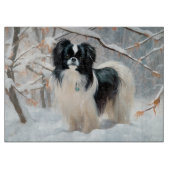 あご日本のは雪のクリスマスを過ごす カッティングボード (正面)