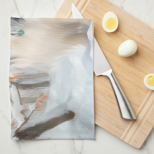 あご日本のは雪のクリスマスを過ごす キッチンタオル (四つ折り)