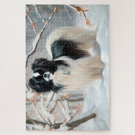 あご日本のは雪のクリスマスを過ごす ジグソーパズル (縦)