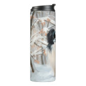 あご日本のは雪のクリスマスを過ごす タンブラー (回転左)