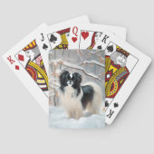 あご日本のは雪のクリスマスを過ごす トランプ (裏面)