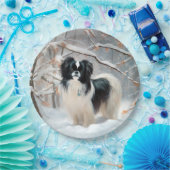 あご日本のは雪のクリスマスを過ごす ペーパープレート (パーティー)