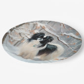 あご日本のは雪のクリスマスを過ごす ペーパープレート (アングル)