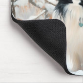 あご日本のは雪のクリスマスを過ごす マウスパッド (コーナー)