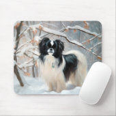 あご日本のは雪のクリスマスを過ごす マウスパッド (マウス)