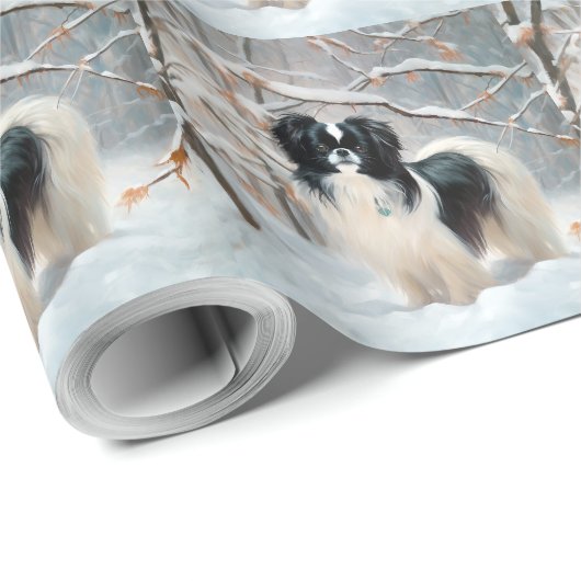 あご日本のは雪のクリスマスを過ごす ラッピングペーパー (ロールコーナー)